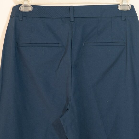 Ann Taylor Cotton Crop Pant Curvy Fit Blue Minimal Retro Office Ankle Trouser - Picture 6 of 9